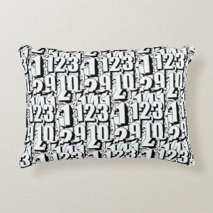 Coussins Décoratifs Nombres Enfants Noir Blanc