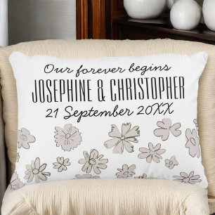 Coussins Décoratifs Noms de souvenir personnalisés date typographie fl