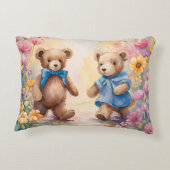 Coussins Décoratifs Nounours dans un jardin pastel (Dos)