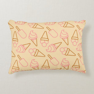 Coussins Décoratifs Nourriture d'été mignonne avec contours de glace