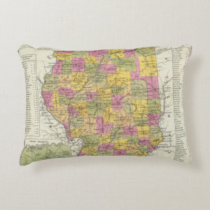 Coussins Décoratifs Nouvelle carte de l'Illinois
