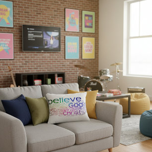 Coussins Décoratifs nuage de mots chrétiens