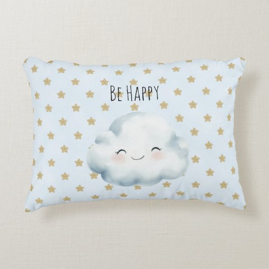 Coussins Décoratifs Nuage Étoiles Dorées Blue Be Happy (Devant)