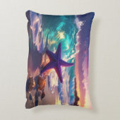 Coussins Décoratifs Ocean beach with violet starfish (Dos(Vertical))