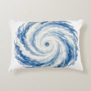 Coussins Décoratifs Océan Tourbillon Tempête Aquarelle Bleue – Nautiqu