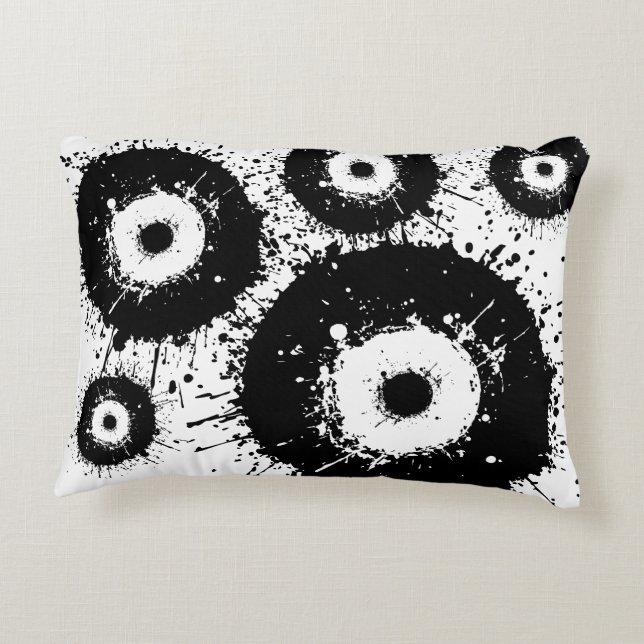 Coussins Décoratifs Oeil mal noir et blanc (Dos)