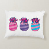 Coussins Décoratifs Oeufs de Pâques aux fleurs et au ruban (Dos)