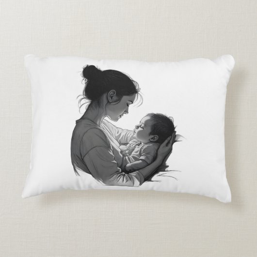 Coussins Décoratifs Œuvre d'art Mère & Bébé (Dos)