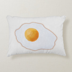 Coussins Décoratifs Œuvre d'art minimaliste de l'œuf frit à l'aquarell