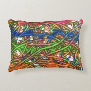 Coussins Décoratifs Œuvres d'art rose, bleu, vert, orange et marbre