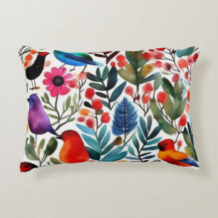 Coussins Décoratifs Oiseaux floraux colorés