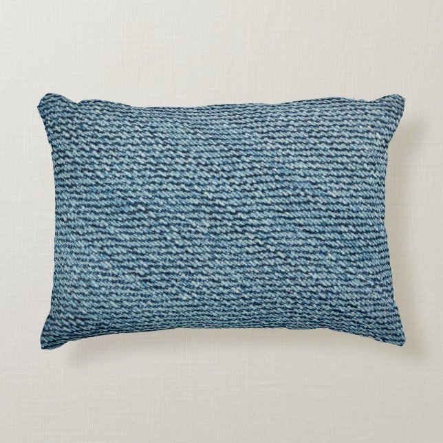 Coussins Décoratifs Old denim fabric background texture. abstract, anc (Devant)