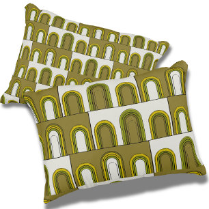 Coussins Décoratifs Olive Green & Mustard Jaune Moyenne-Siècle Moderne