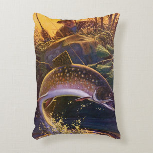 Coussins Décoratifs Omble de fontaine pêcheur de poissons, pêche sport