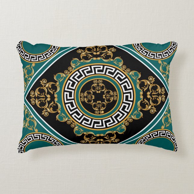 Coussins Décoratifs Or baroque : Elégance noire (Devant)