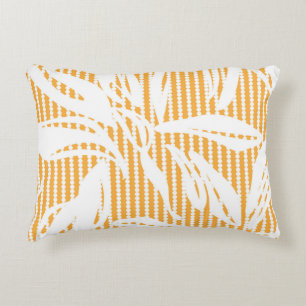 Coussins Décoratifs Orange Floral seamless pattern with striped backgr