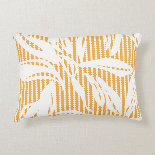 Coussins Décoratifs Orange Floral seamless pattern with striped backgr (Devant)