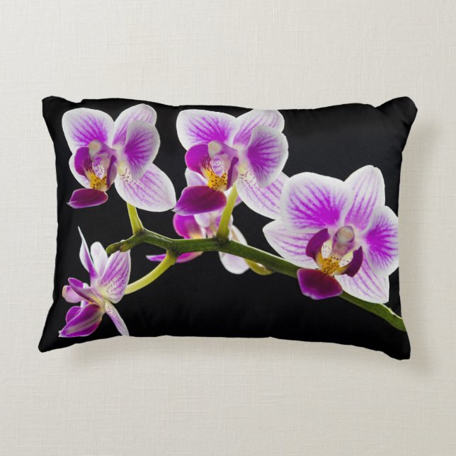Coussins Décoratifs Orchidée blanche et violette (Dos)
