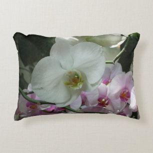 Coussins Décoratifs Orchidées blanches et violettes