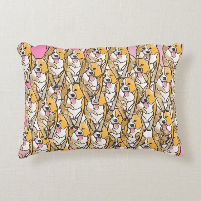 Coussins Décoratifs Oreiller à Accent Corgie (Devant)