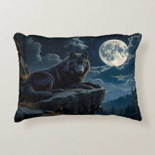 Coussins Décoratifs Oreiller à lancer à l'accent du loup noir