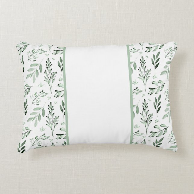 Coussins Décoratifs Oreiller accent de feuilles vertes (Devant)