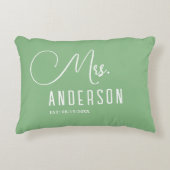 Coussins Décoratifs oreiller accent sage vert et blanc classique éléga (Devant)