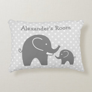 Coussins Décoratifs Oreiller accentuation éléphants gris mignons pour