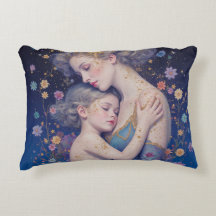 Oreiller accentué d'art de mère et d'enfant