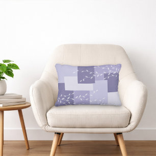 Coussins Décoratifs Oreiller accentuel botanique moderne violet blanc
