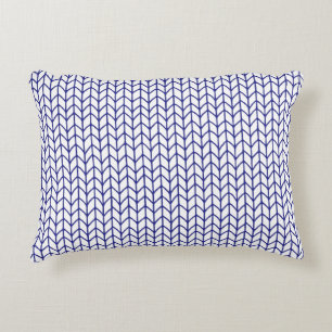 Coussins Décoratifs Oreiller d'accent en tricot BLUE LINE