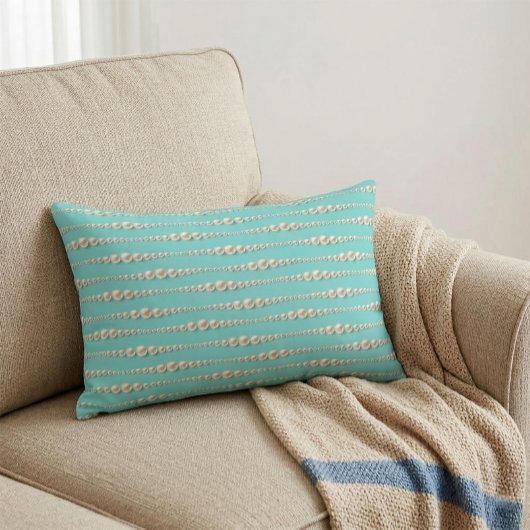 Coussins Décoratifs Oreiller d'accent perle et sarcelle chic
