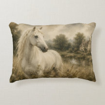 Oreiller de cottage Cheval Blanc Vintage
