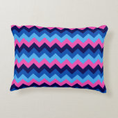Coussins Décoratifs Oreiller de décoration à motif chevron bleu rose (Dos)