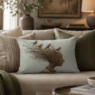 Coussins Décoratifs Oreiller de décoration en osier de la nature surré