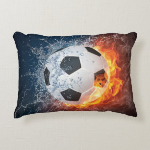 Coussins Décoratifs Oreiller de football/ballon de football en flammes