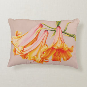 Coussins Décoratifs Oreiller de jet avec peinture artistique de lys or