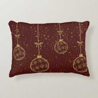 Coussins Décoratifs Oreiller de Noël orné de cramoisi et d'or