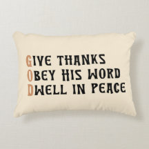 Oreiller de Thanksgiving – Citation de foi DIEU &