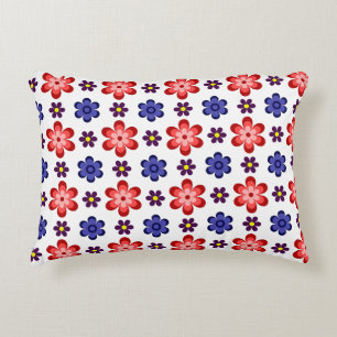 Coussins Décoratifs Oreiller décoratif Boho bleu violet rouge fleurs
