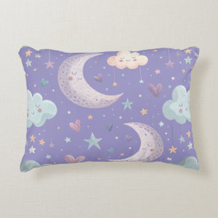 Coussins Décoratifs Oreiller décoratif Lune et Nuages Violets