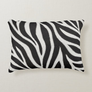 Coussins Décoratifs Oreiller en coton à motif zèbre | Animal noir et b