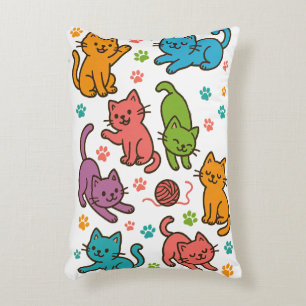 Coussins Décoratifs Oreiller jeté à motif de chat de dessin animé colo