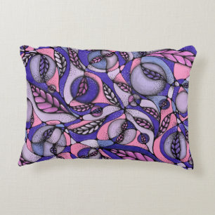 Coussins Décoratifs Oreiller Lombaire Abstrait Fleuris Rose Violet Doo