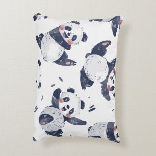 Coussins Décoratifs Oreiller Lombaire Aquarelle de Petits Pandas Joueu