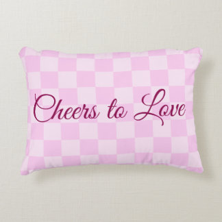 Coussins Décoratifs Oreiller Lombaire Rose à Damier 'À la Santé de l'A
