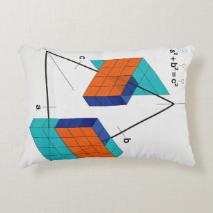 Coussins Décoratifs Oreiller mathématique théorème de Pythagore 3D