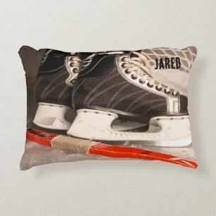 Coussins Décoratifs Oreiller pour garçon sur le thème du hockey sur gl
