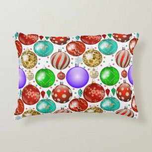 Coussins Décoratifs Ornements de Noël Balls colorés motif
