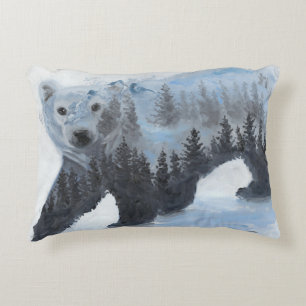 Coussins Décoratifs Ours blanc et la forêt